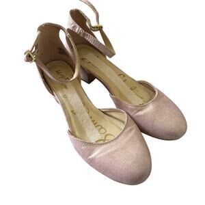 Sam Edelman Evelyn Sue Rosegold Ballet Heels Shoes Ankle Strap US 5 Girls Youth